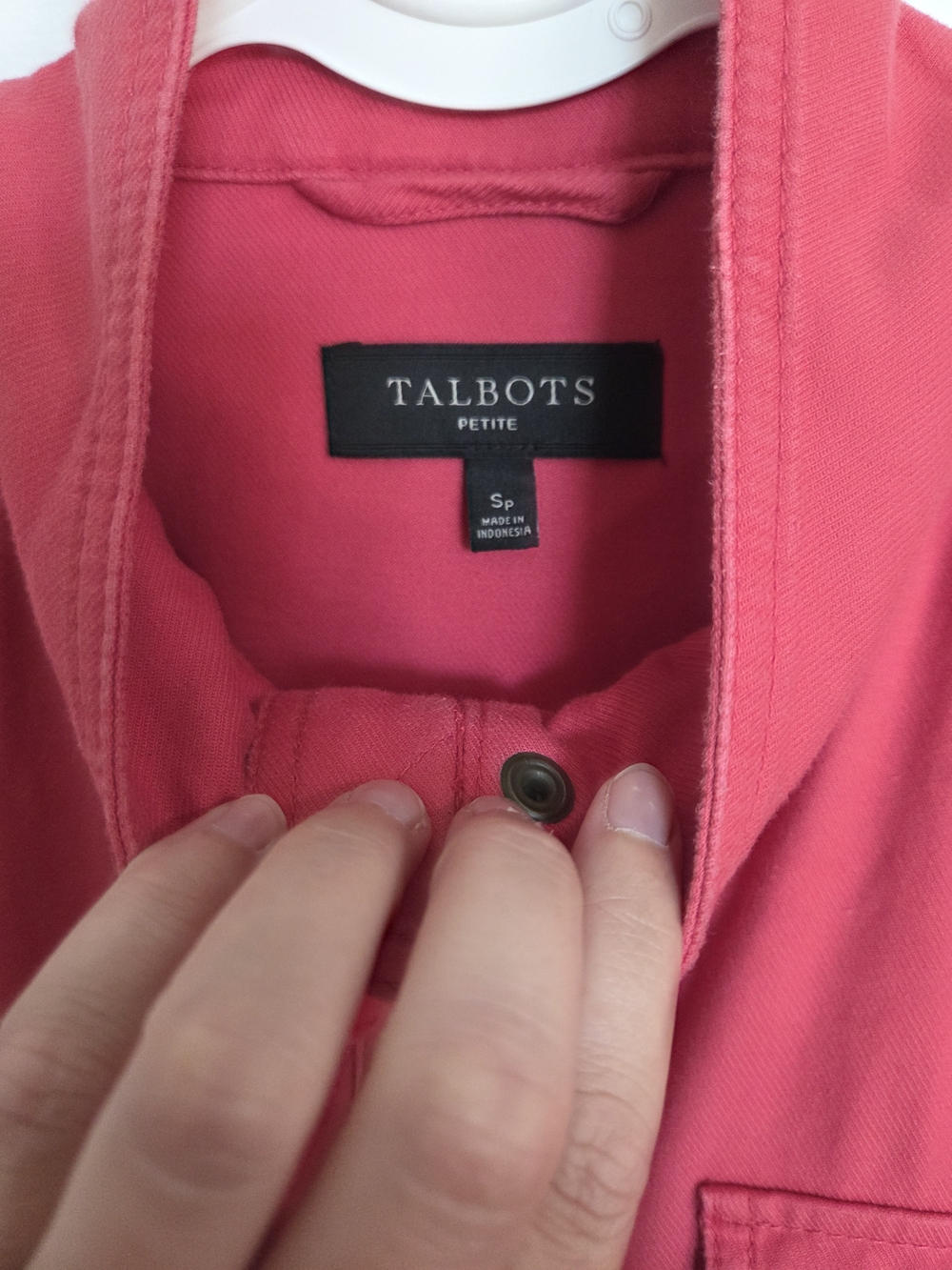 Talbots Raspberry Pink Snap-Front Utility Jacket - Picture 3 of 7